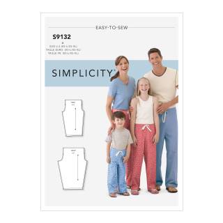Simplicity Schnittmuster Damen Herren Kinder Lounge Hosen #9132.A