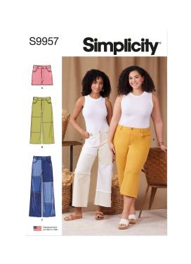 Simplicity Schnittmuster Damen Hosen Bermuda Caprihose und Shorts #9957.BB Gr. 46-54