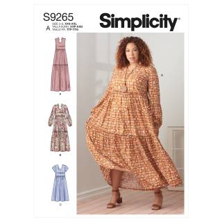 Simplicity Schnittmuster Damen Kleid #9265.A Gr. 30-52