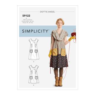Simplicity Schnittmuster Damen Kleider im Granny Look #9122.A
