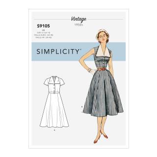 Simplicity Schnittmuster Damen Kleid mit abnehmbarem Kragen #9105.U5 Gr. 42-50