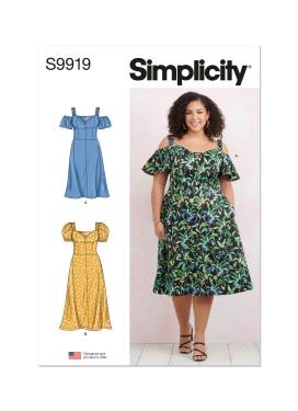 Simplicity Schnittmuster Damen Kleid mit Herzausschnitt #9919.W3 Gr. 56-64