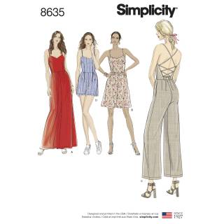 Simplicity Schnittmuster Damen Kleid /Overall #8635.H5 Gr. 32-40
