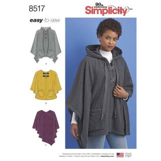 Simplicity Schnittmuster Damen Ponchos #8517.A Gr. 32-50