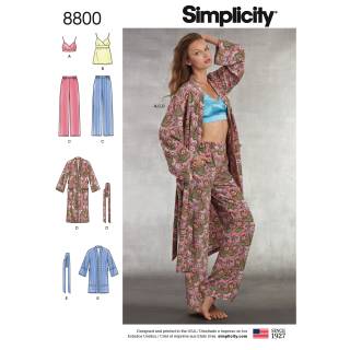 Simplicity Schnittmuster Damen Pyjama und Wäsche #8800.A Gr. 32-50