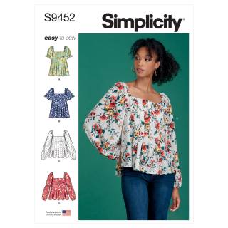Schnittmuster Simplicity S9452 Misses Tops Gr. H5 (6-8-10-12-14)