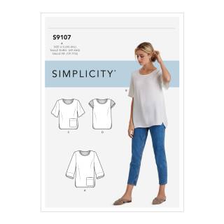 Simplicity Schnittmuster Damen Top mit Ärmelvariation #9107.A