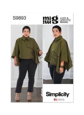 Simplicity Schnittmuster Damen Trench-Cape mit Hemdkragen #9893.A Gr. 32-52