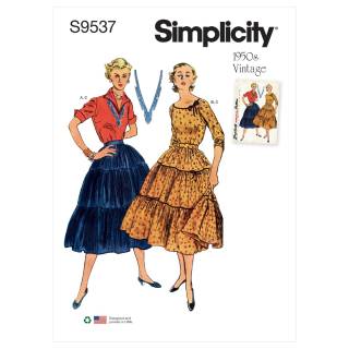 Simplicity Schnittmuster Damen Vintage Rock #9537.H5 Gr. 38-44