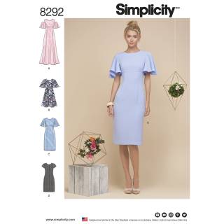 Simplicity Schnittmuster Damen Volant-Kleider #8292.H5 Gr. 32-40