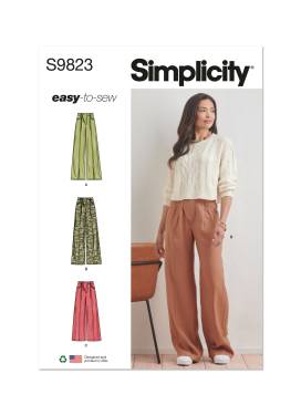Simplicity Schnittmuster Damen weite Hosen #9823.H5 Gr. 34-42