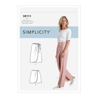 Simplicity Schnittmuster Damen Wickelhosen/Röcke #9111.H5 Gr. 32-40