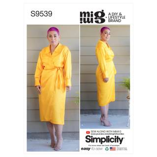 Simplicity Schnittmuster Damen Wickelkleid #9539.D5 Gr. 30-38