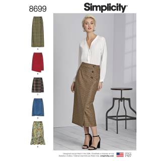 Simplicity Schnittmuster Damen Wickelrock #8699.H5 Gr. 32-40