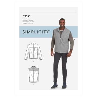 Simplicity Schnittmuster Herren Jacke Weste Herren 9191.A