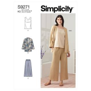 Simplicity Schnittmuster-Set Damen Jacke Top Hose #9271.Y5 Gr. 44-52