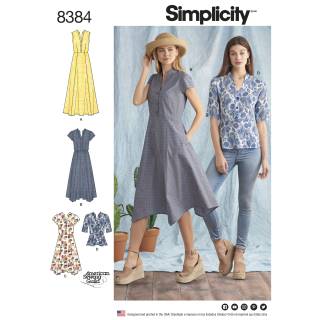 Simplicity Schnittmuster-Set Damen Kleid Top Shirt #8384.U5 Gr. 42-50