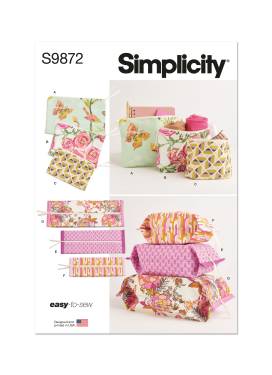 Simplicity Schnittmuster-Set Damen Kosmetiktaschen mit Reißverschluss in verschiedenen Größen #9872.OS
