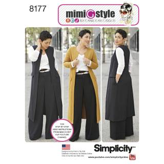 Simplicity Schnittmuster-Set Damen Mantel Top Hose Weste #8177.AA Gr. 36-44