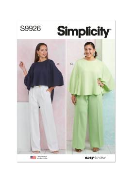 Simplicity Schnittmuster Set Damen Maxihose und Shirt #9926.AA Gr. 36-44