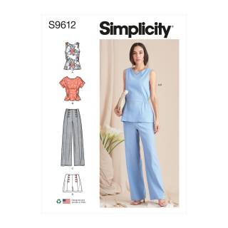 Simplicity Schnittmuster-Set Damen Top Pants Shorts #9612.R5 Gr. 40-48