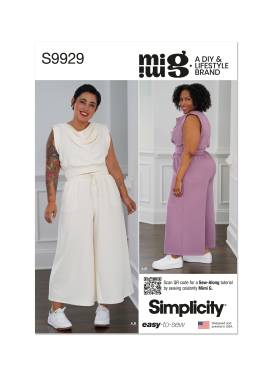 Simplicity Schnittmuster Set Damen Top und Crop-Hose #9929.AA Gr. 32-50