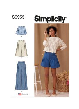 Simplicity Schnittmuster-Set Damen weite Shorts Bermuda #9955.K5 Gr. 34-42