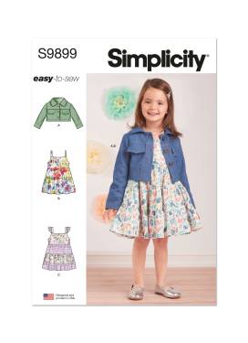 Simplicity Schnittmuster-Set Mädchen Jeansjacke und Kleid #9899.A Gr. 1/2 - 4 Jahre