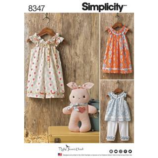 Simplicty Schnitmuster-Set Babys Kleid Top 8347.A