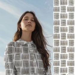 Striped Squares (Popeline) - ECO - braun