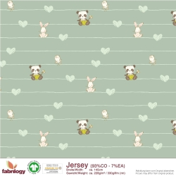 Stripe panda rabbit bird heart - GOTS 6.0