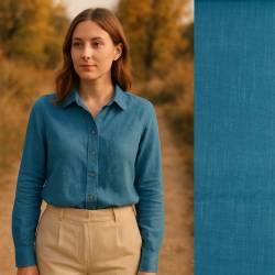 Viscose Linen Plain - blue