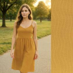 Wave Whisper (Jacquard Musselin) - ECO - Golden Sand 