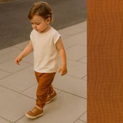 Wave Whisper (Jacquard Musselin) - ECO - Rust Clay