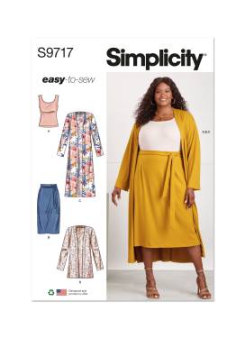 Women's Knit Top, Cardigan and Skirt | Simplicity | 9717