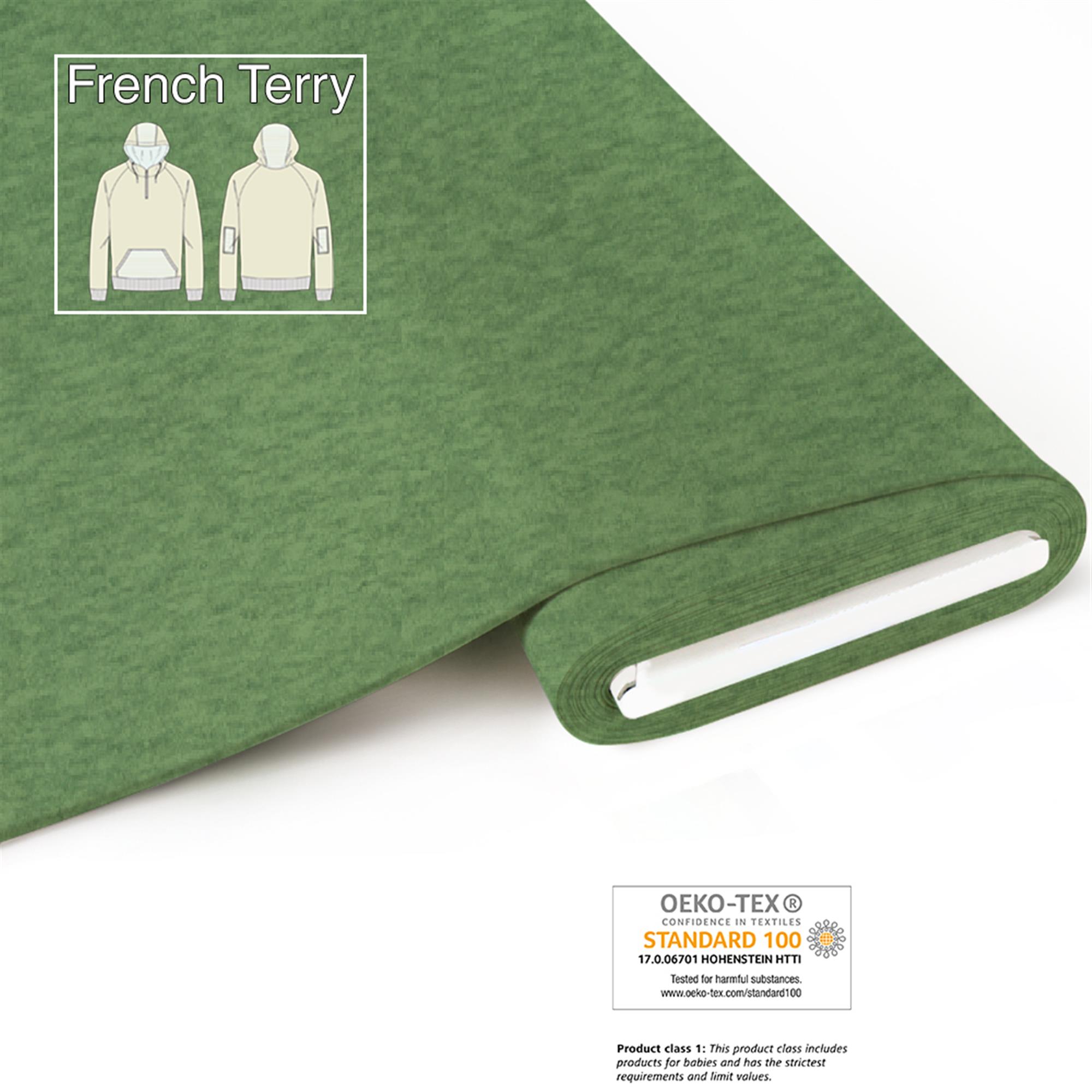 Bio French Terry - meliert - grün