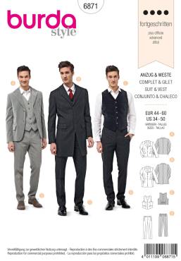 Suit + Vest | BURDA | Size: 44 - 60 | Level: 4