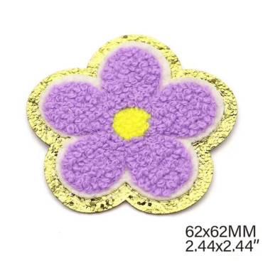 Patches | glitter | flower | 62mm | purple