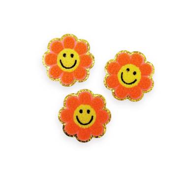 Patches | Sun, Flower | 60mm | orange, yellow, gold, glitter