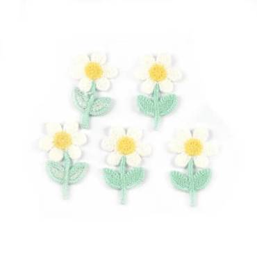 Patches | Embroidery | flower | 23x36mm | white