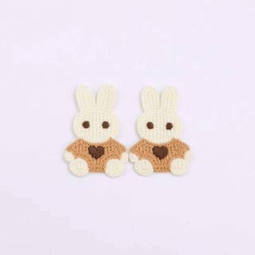 Patches | Embroidery | bunny | 40x60mm | ecru