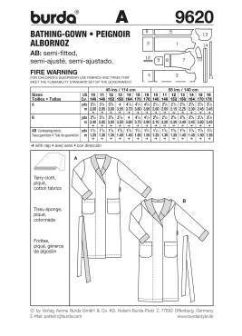 Bademantel | BURDA | Gr: 140 - 176 | Level: 2