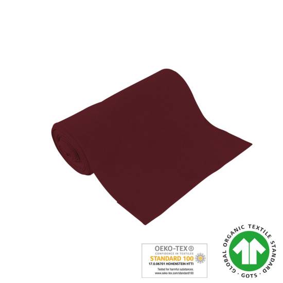 Bio Bündchenware - GOTS - dunkel-bordeaux