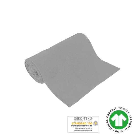 Bio Bündchenware - GOTS - grau