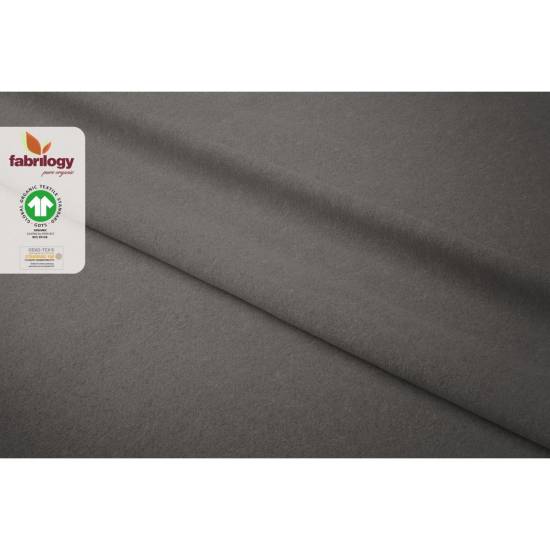Organic-Fleece uni - GOTS - dark gray
