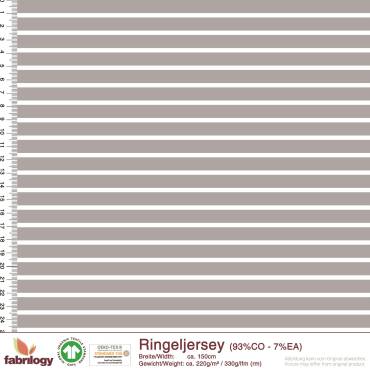 Bio Streifen-Jersey (10/3mm) - GOTS 6.0 - hellgrau/weiß