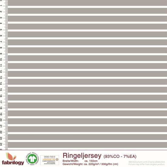 Organic Jersey-Stripes (10/3mm) - GOTS - light gray/white