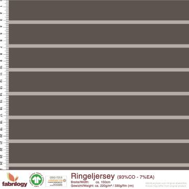 Bio Streifen-Jersey (30/5mm) - GOTS 6.0 - granit/schiefer