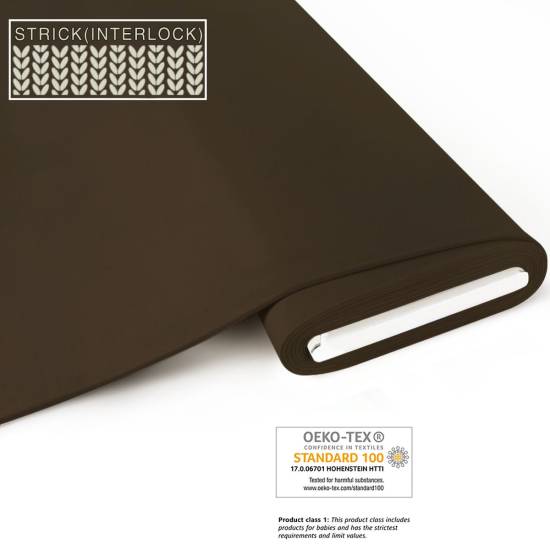 Bio Strick (Interlock) - GOTS - trüffel