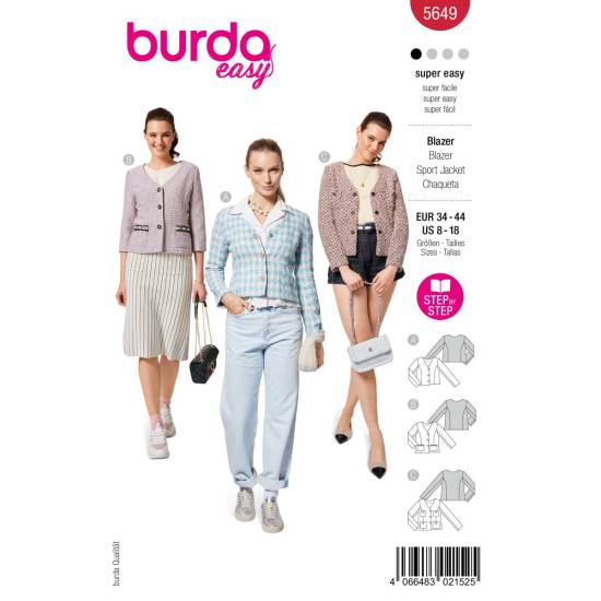 Blazers with buttons | BURDA | Gr: 34 - 44 | Level: 1